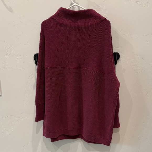 Free People Ottoman Slouchy Tunic Deep Burgundy Cowl Neck Sweater - Picture 3 of 4
